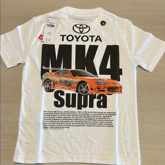 Abercrombie Kids White Tee with Orange Car Graphic - Picture 1 of 3